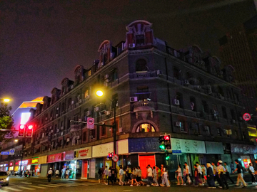 上海街头夜色风景