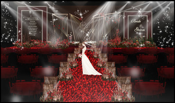 红黑色婚礼效果图