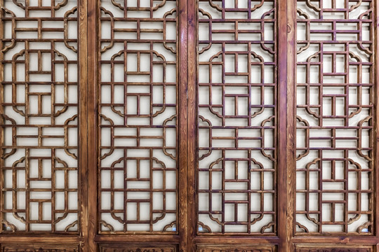 木雕中式窗门