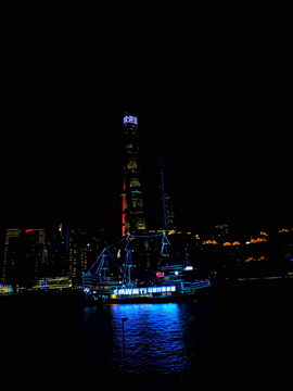 上海外滩游轮夜景