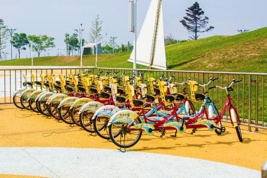 锦州世博园三人脚踏自行观光车