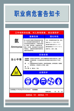 职业病危害告知卡