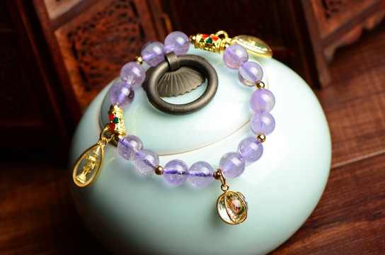 泰国佛牌紫水晶手链