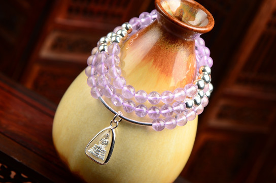 泰国佛牌紫水晶手链项链