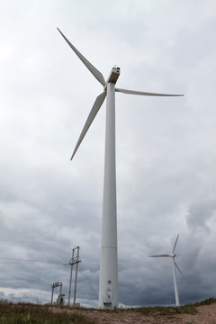 新能源电力风车特写