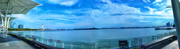 金鸡湖风光全景图