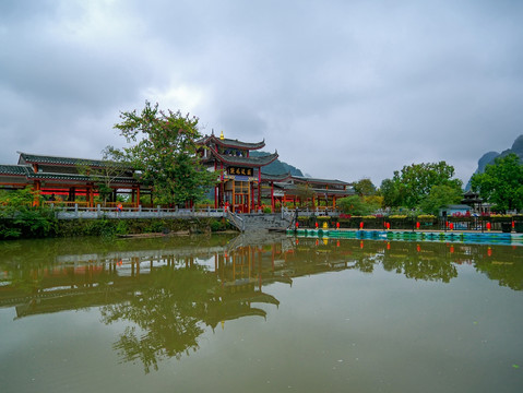 桂林阳朔十里画廊遇龙河码头