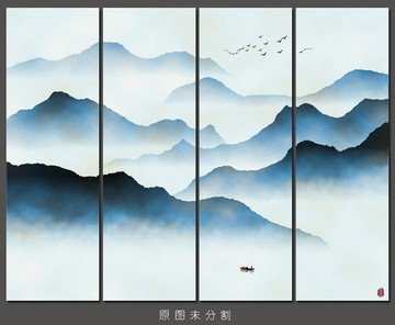 意境水墨山水画