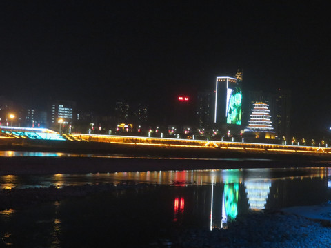 安康汉江两岸夜景