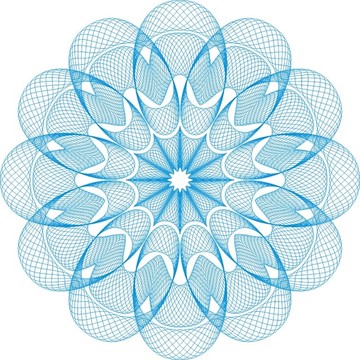 蓝色防伪团花