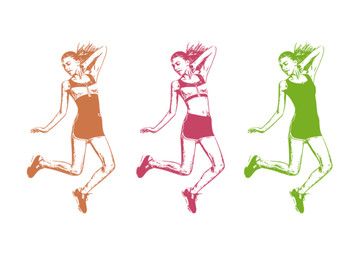 跳跃运动女性健身图案