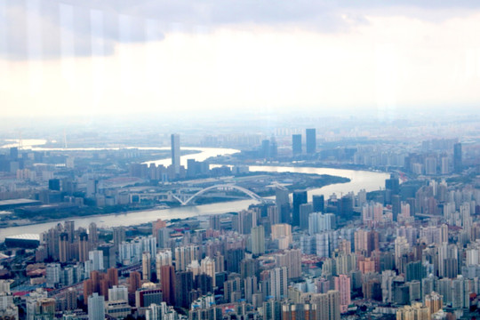 上海外滩鸟瞰图