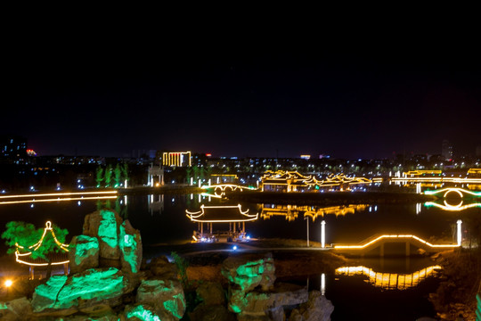 宁国城西湖夜景