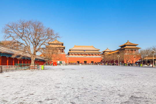 冬天北京故宫雪景
