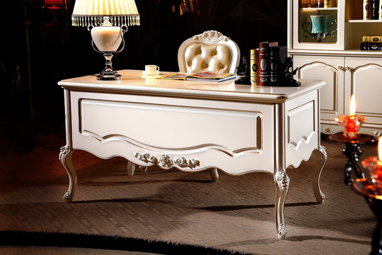 法式系列象牙白书桌椅