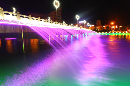 青海海西德令哈夜景瀑布慢门