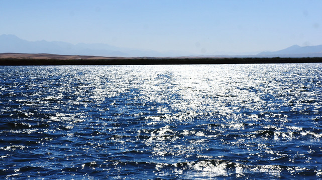 青海海西乌兰金子海沙漠湖泊
