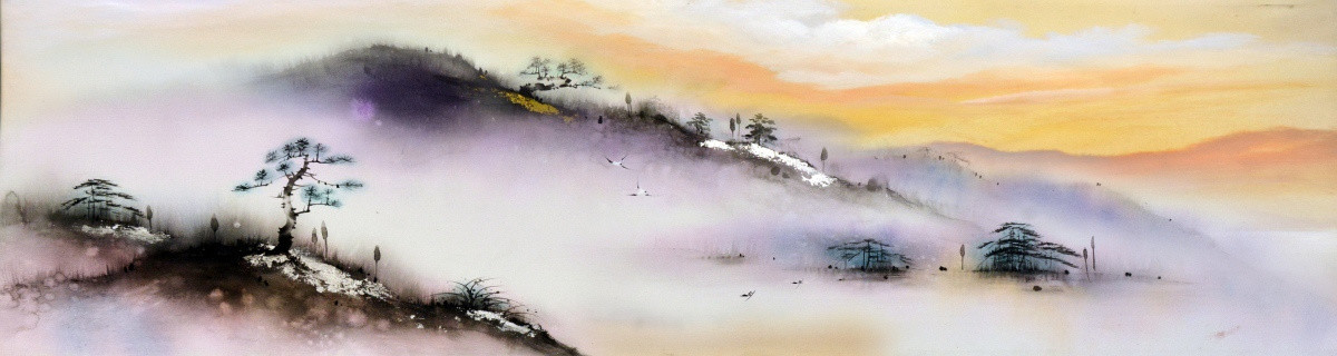 酒店艺术水墨床头画