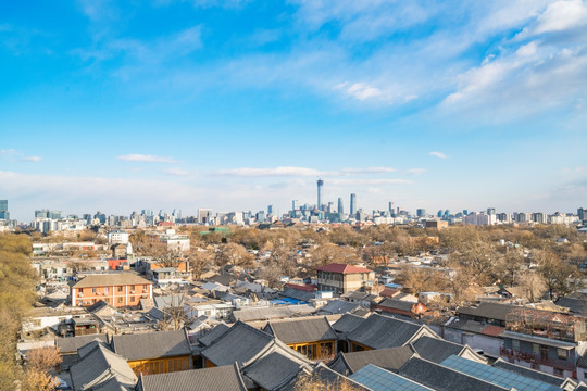 钟鼓楼远眺北京城市风光