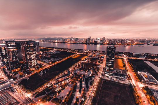 杭州钱江新城钱江世纪城夜景