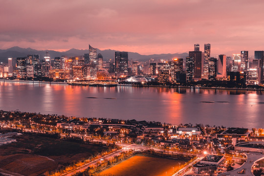 杭州钱江新城钱江世纪城夜景