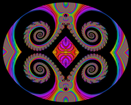 五彩椭圆形抽象花纹