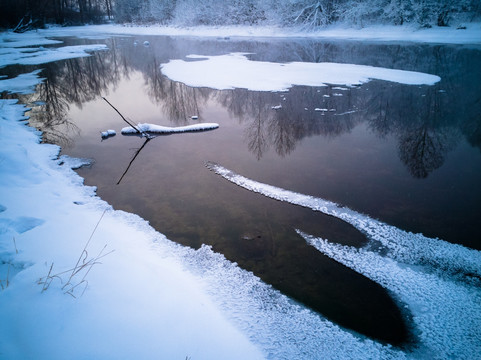 冬季冰雪河流