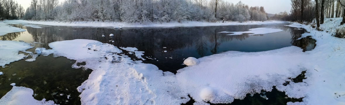 冬季冰雪河流