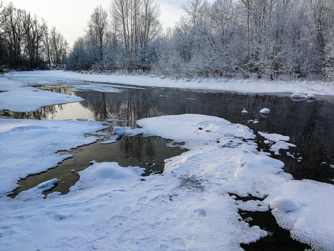冬季冰雪河流