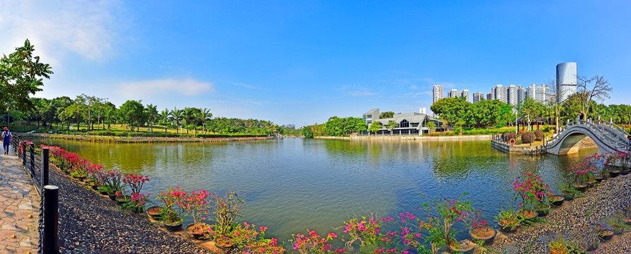 深圳中山公园逸仙湖全景接片