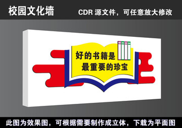 学校图书馆阅读室校园文化墙展板