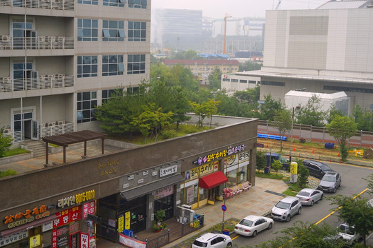 韩国城市街景俯拍