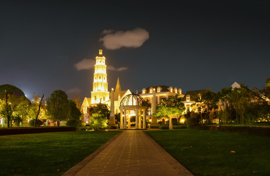 昆明公园1903欧式建筑夜景