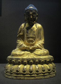 鎏金阿弥陀佛铜坐像