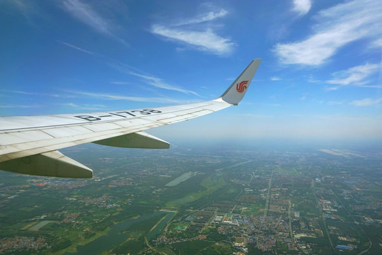 航拍北京顺义潮白河沿岸地区风光