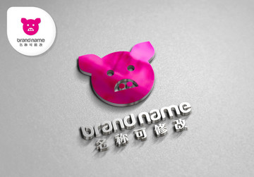 粉色猪logo