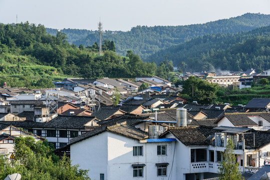 剑门关镇全景