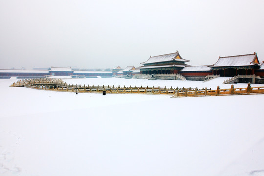 紫禁城故宫雪景