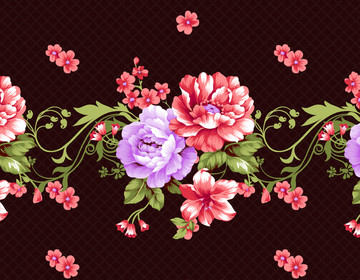 牡丹花卉腰线瓷砖