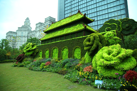 城墙植物造型