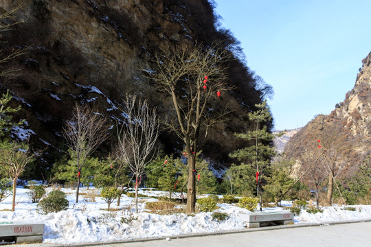 陕西华山雪景风光