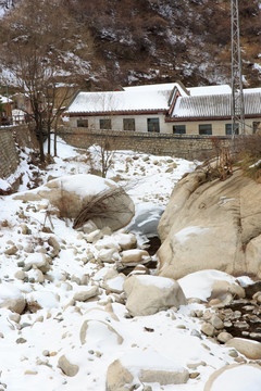 陕西华山雪景风光