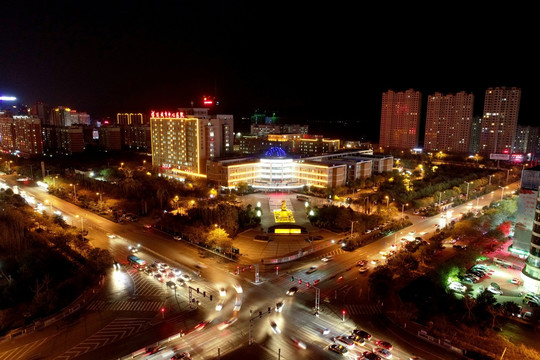 运城市中心医院夜景