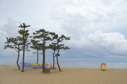 韩国洛山海水浴场风光