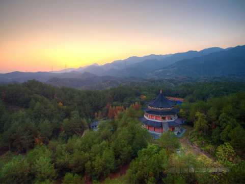 金华大佛寺罗汉堂航拍