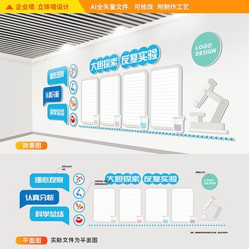 生物实验室科学文化立体墙