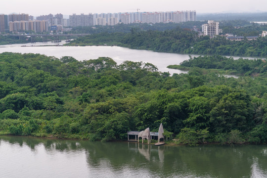 万泉河沙洲岛风光