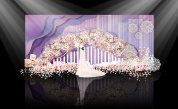 粉紫色樱花婚礼