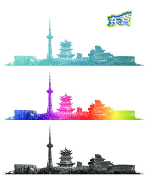 东营地标线描手绘