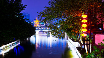 南京夫子庙商业街夜景